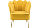 516Yellow Jester Yellow Velvet Upholstered Accent Chair
