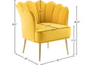 516Yellow Jester Yellow Velvet Upholstered Accent Chair