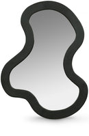 417Black-38M Oblique Acacia Wood Frame Mirror