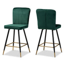 DC179-Emerald Green/Gold Bar Stool