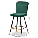 DC179-Emerald Green/Gold Bar Stool