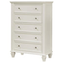  Coaster Furniture Sandy Beach 201305 5-Drawer Bedroom Chest - Cream White IMAGE 3