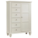  Coaster Furniture Sandy Beach 201308 8-Drawer Door Chest - Cream White IMAGE 1