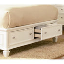  Size_Queen -- Sandy Beach 201309Q Wood Queen Storage Panel Bed - Cream White IMAGE 2