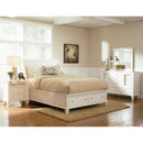  Size_Queen -- Sandy Beach 201309Q Wood Queen Storage Panel Bed - Cream White IMAGE 3