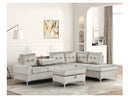 Anserra Gray Reversible Sectional & Storage Ottoman