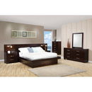  Size_Queen -- Jessica 200711Q Wood Queen LED Panel Bed - Cappuccino IMAGE 2