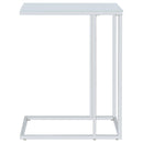 Coaster Furniture Stella 900250 White Glass Top C-Shaped Sofa Side Table - Chrome IMAGE 8