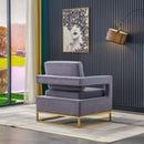 Grey Velvet Barrel Chair RC02GG
