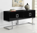 307 Beth Lacquer Finish And Stainless Steel Base Buffet / Console Table