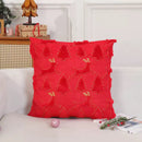 FURRY CHRISTMAS 18x18 PILLOW COVER- RED&GOLD