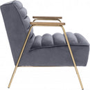 521 Woodford Grey Velvet Accent Chair