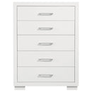  Coaster Furniture Jessica 202995 5-Drawer Bedroom Chest - Snow White IMAGE 2