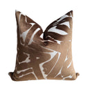 LUXE GRAFITTO 22" x 22" PILLOW COVER - BROWN & WHITE