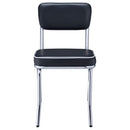  Coaster Furniture Retro 2066 Upholstered Dining Side Chair - Black (Set of 2) IMAGE 2
