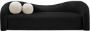 186Black-S Kali 86" Faux Shearling Teddy Fabric Upholstered Sofa