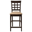  Coaster Furniture Gabriel 100209 Lattice Back Counter Chair - Cappuccino (Set of 2) IMAGE 2