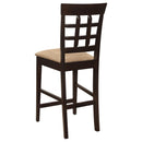  Coaster Furniture Gabriel 100209 Lattice Back Counter Chair - Cappuccino (Set of 2) IMAGE 5