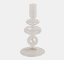 7" Vintage Glass Taper CANDLE HOLDER Clear 20118-14