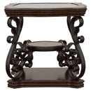  Coaster Furniture Laney 702447 1-shelf Glass Top Rectangular End Table - Deep Merlot IMAGE 5