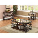  Coaster Furniture Laney 702448 1-shelf Glass Top Rectangular Coffee Table - Deep Merlot IMAGE 7