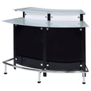  Coaster Furniture Keystone 100139 Curved Glass Top Home Bar Wine Cabinet - Black IMAGE 3