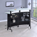  Coaster Furniture Keystone 100139 Curved Glass Top Home Bar Wine Cabinet - Black IMAGE 8