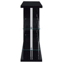 Coaster Furniture Prescott 100165 Rectangular Home Wine Table - Black High Gloss IMAGE 2