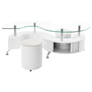 Buckley 3-piece Coffee Table and Stools Set White High Gloss 703400