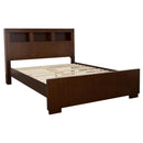  Size_Queen --  Jessica 200719Q Wood Queen LED Storage Bookcase Bed - Cappuccino IMAGE 1
