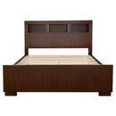  Size_Queen --  Jessica 200719Q Wood Queen LED Storage Bookcase Bed - Cappuccino IMAGE 2