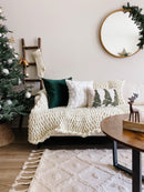 FURRY CHRISTMAS 18x18 PILLOW COVER- WHITE