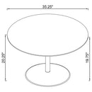 Ganso Round Metal Coffee Table With Tempered Glass Top Black 709688