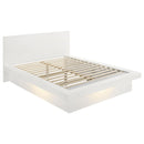  Size_King -- Jessica 202990KE Wood Eastern King LED Panel Bed - Snow White IMAGE 1