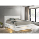  Size_King -- Jessica 202990KE Wood Eastern King LED Panel Bed - Snow White IMAGE 4