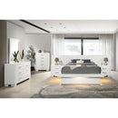  Size_King -- Jessica 202990KE Wood Eastern King LED Panel Bed - Snow White IMAGE 5