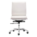  Zuo Lider Plus 215219 Armless Office Chair - White IMAGE 3