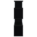  Coaster Furniture Emelle 800340 63-inch 4-shelf Glass Panel Bookshelf - Black IMAGE 3