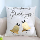 SEASON’S GREETING 18x18 PILLOW COVER- BLACK&GOLD
