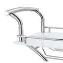  Coaster Furniture Elfman 910002 2-tier Glass Shelf Metal Bar Cart - White and Chrome IMAGE 10