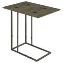  Coaster Furniture Pedro 902864 Expandable C-Shaped Sofa Side Table - Weathered Grey IMAGE 2
