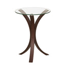  Coaster Furniture Edgar 902867 Round Glass Top Accent Side Table - Cappuccino IMAGE 1