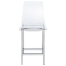  Coaster Furniture Juelia 100265 Clear Acrylic Counter Chair - Chrome (Set of 2) IMAGE 2
