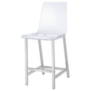  Coaster Furniture Juelia 100265 Clear Acrylic Counter Chair - Chrome (Set of 2) IMAGE 3