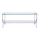  Coaster Furniture Saide 720338 Rectangular Glass Top Coffee Table - Chrome IMAGE 2