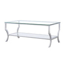  Coaster Furniture Saide 720338 Rectangular Glass Top Coffee Table - Chrome IMAGE 3