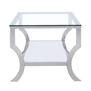 Coaster Furniture Saide 720338 Rectangular Glass Top Coffee Table - Chrome IMAGE 4