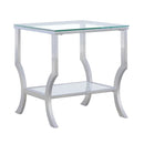  Coaster Furniture Saide 720337 Square Glass Top Side End Table - Chrome IMAGE 1