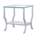  Coaster Furniture Saide 720337 Square Glass Top Side End Table - Chrome IMAGE 3