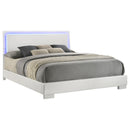  Size_King -- Felicity 203500KE Wood Eastern King LED Panel Bed - White High Gloss IMAGE 2